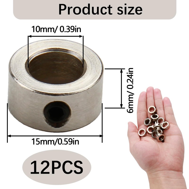 Pack of 12 Circlips 8 mm Steel Adjustment Rings with