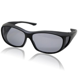 Eight Tokyo LEO-OFM Hooded Biker Sunglasses, Pollen Protection, UV Protection, Blue Light Reduction, Over Glasses, Over Glasses, matte black/smoke