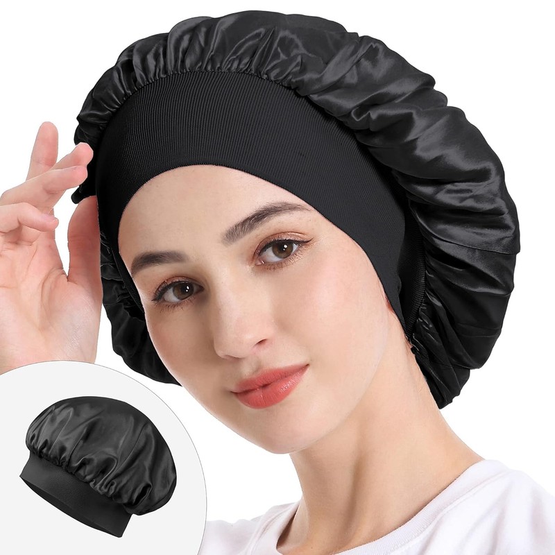 QianMu 4 Piezas Gorro de Seda para Dormir con 100