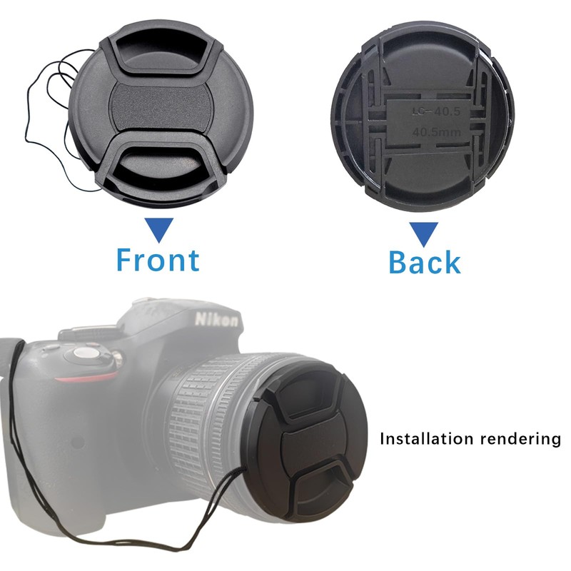 40.5mm Lens Cap Center Snap on Lens Cap Suitable for