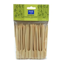 PME LSK183 Bamboo Paddle Skewers 12cm, Pack of 100, Brown