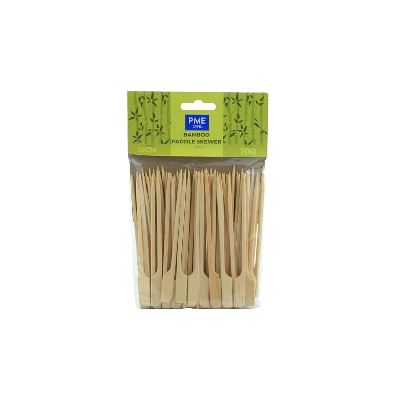 PME LSK183 Bamboo Paddle Skewers 12cm, Pack of 100, Brown
