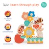 Mentari Wooden Stacking Garden - Balancing Toy Animal Blocks Game