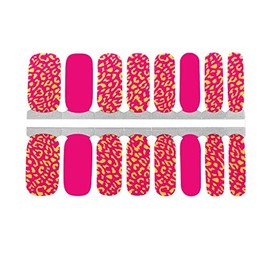 Pink & Yellow Cheetah Nail Polish Wraps - Nail Polish Strips