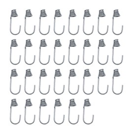 ONEBO Pack of 30 Spiral Hooks, Bungee Straps Hooks, Shock Cord Hooks, Rope Hooks for Trailers, for Bungee Ropes, Shock Cord, Elastic Rope (3 mm, Silver)