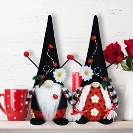Ladybug Gnomes Decor Spring Gnomes Decorations for Home Birthday Gnome Decor Gifts Summer Gnome Tiered Tray Decor Ladybug Garden Decor Gifts for Women