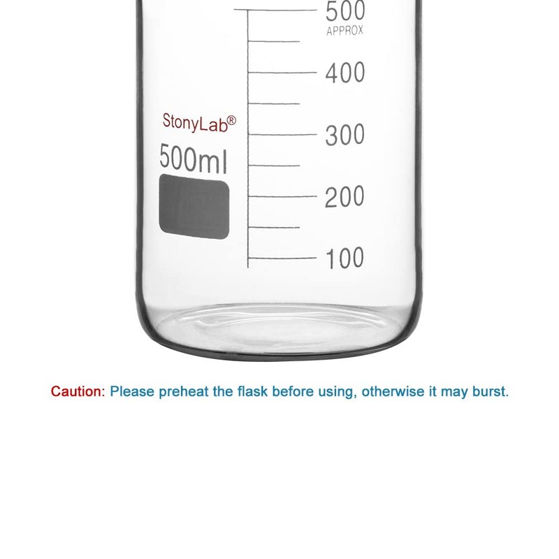 stonylab Glass Beaker, 1 Pack Borosilicate Glass Graduated Low Form