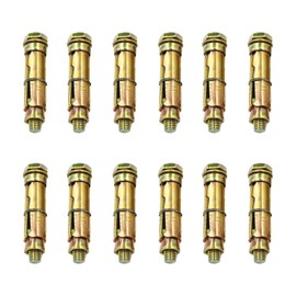 12 PCS Heavy Duty Expansion Bolts, Shield Anchor Bolts, M8 x 60mm Hex Bolt Sleeve Concrete, Wall Anchors for Brick, Carbon Steel Concrete Screws for Masonry, Wall Fixings Plugs