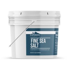 Earthborn Elements Fine Sea Salt, 1 Gallon Bucket, Sourced from Spain, Pure Ground, Baking & Cooking
