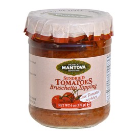 Mantova Sundried Tomatoes Bruschetta Topping 6 Oz. (Pack of 4) Sun-dried tomatoes are a great Italian tradition as a means of preserving the bright taste of summer for the colder months ahead. Perfect topping for traditional bruschetta or over pizza, pas