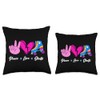 Cool Roller Skating Skate Girl Rainbow Heart Throw Pillow