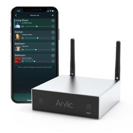 Arylic Up2stream A50+ WiFi &Bluetooth Amplifier with Airplay and Subwoofer Output, TPA3116 Stereo System, HiFi Multiroom/Multi-Zone Synchronized Audio, Wireless Stereo Amplifier