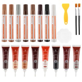 Wood Furniture Repair Kit, 20 Pcs Hardwood Laminate Floor Repair Kit Wood Fillers,Floor Scratch Repair, Furniture Markers Touch Up, Restore Hardwood Scratches,Cracks,Hole for Floor,Table,Door,Cabinet