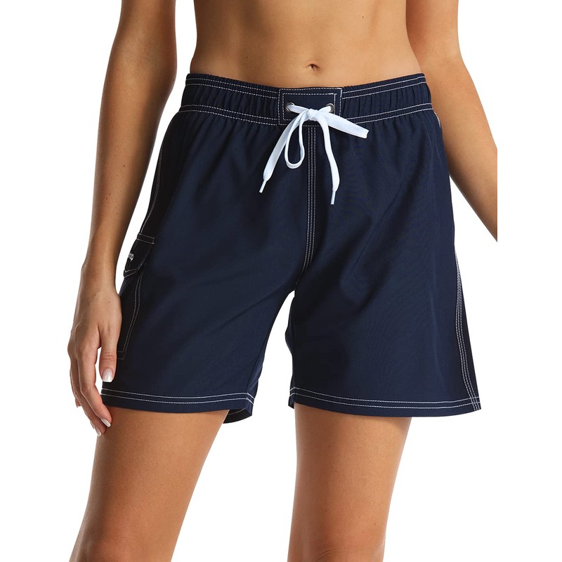 Unitop - Bañador para mujer, ligero, clásico, liso, con bolsillo,
