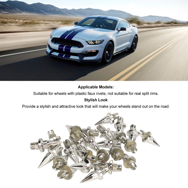 25Pcs Wheel Rim Rivet Nut Stylish Look Easy Installation Spike