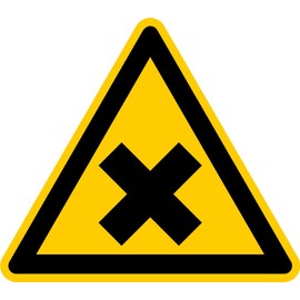 Sticker Warning Sign "Warning of Harmful or Irritating Substances" Film BGV A8 (W018) | SL 5-30 cm Made in Germany, Size: SL: 10 cm