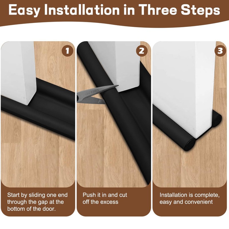 Door Draft Stopper, Door Noise Blocker, Soundproof Door Seal, Cuttable,