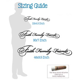 Vinyl Wall Decal Faith Family Friends - Christian Verse Wall Decal - Inspirational Scripture Wall Art Sticker - Quote Decals for Wall - Die-Cut Vinyl Wall Art