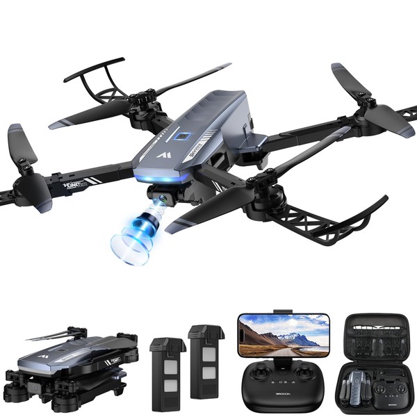 DROCON Drone with Camera for Adults ,1080P HD Adjustable WIFI FPV Drone for Kids Beginners,RC Mini Drone Toys Gifts with Altitude Hold,360°Flip ,Headless,Gestures Selfie,3 Speed Mode, 2 Batteries with Carrying Bag