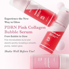 medicube PDRN Pink Collagen Bubble Serum | Bubble-to-Glow Firming Serum with 99% Purity PDRN & Low-Molecular Collagen | Lightweight, Fast-Absorbing Bu