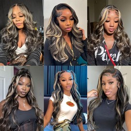 P1B27 Bundle Highlight Body Wave Human Hair Bundles 22 22 22 Inch Two Tone Black Mixed With Honey Blonde Bundles Human Hair Blonde Body Wave Bundle