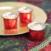 Hosley Set of 6 Metallic Antique Finish Red Glass Candle