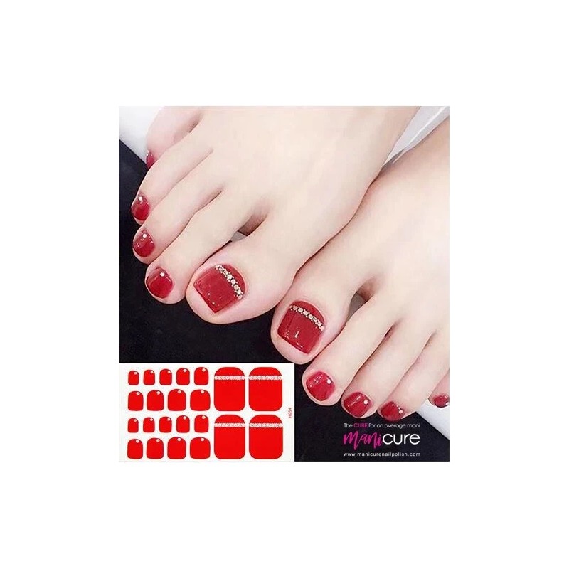 ManiCURE Nail Polish Red Bling, PediCURE Real Nail Polish Strips