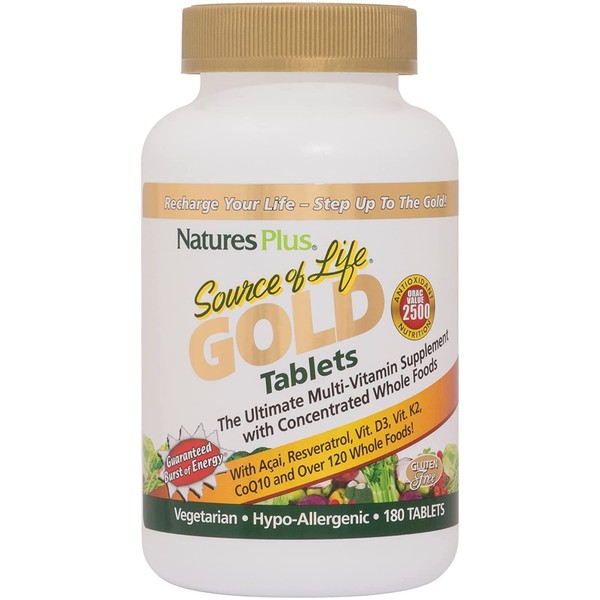 NaturesPlus Source of Life Gold Multivitamin - 180 Tablets -