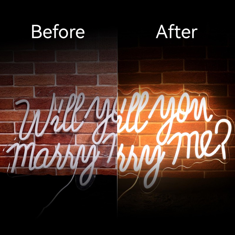 Will You Marry Me Neon Sign for Wedding Party Backdrop