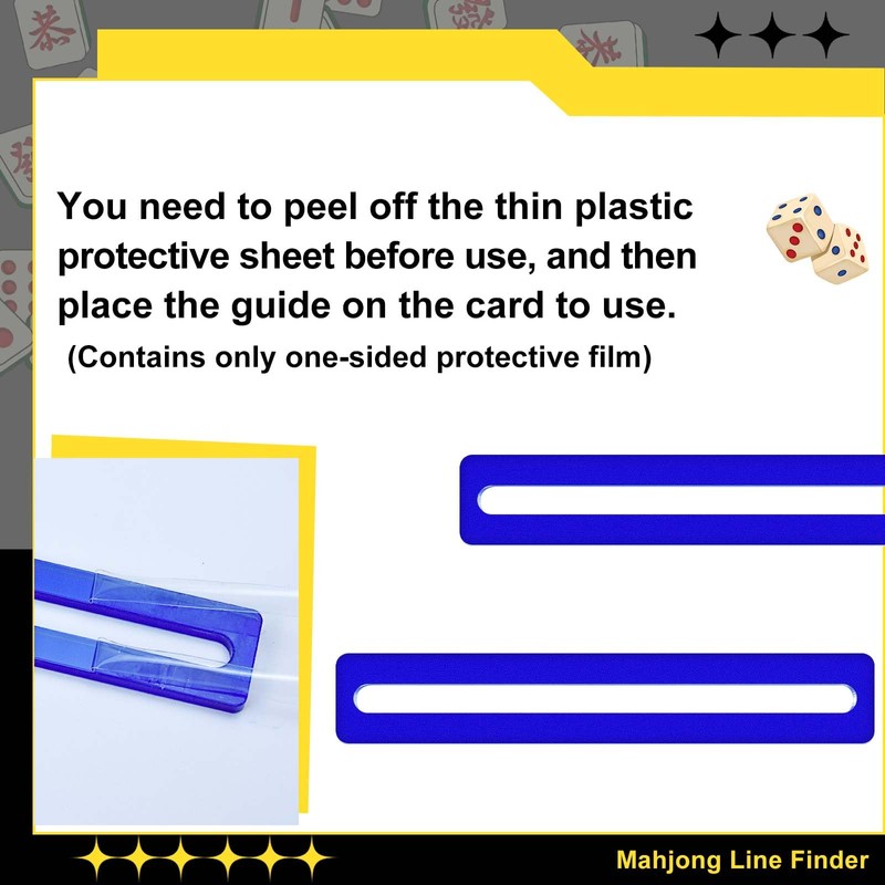 2Pcs Mahjong Line Finder, Mahjong Card Line Guide Bright Acrylic