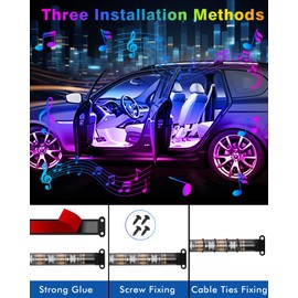 Car Led Strip Lights, RGB Truck Interior Lights with App Control, Under Dash Footwell Automotive Led Light Strip, Car Ambient Lighting (1set)
