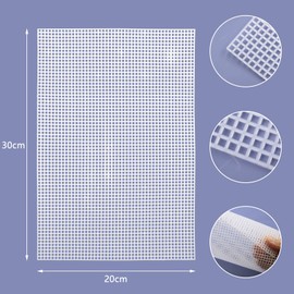 Pack of 10 Plastic Canvas Sheets, 20 x 30 cm, Plastic Mesh for Embroidery, Plastic Cross Stitch Mesh Fabric, Canvas Sheets for DIY Crafts, Crochet, Sewing Projects (White)