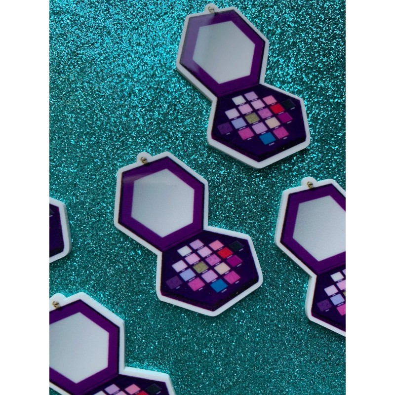 5pc. Purple Eyeshadow Resin Planar Flatback, Makeup Cabochon, Bow Center