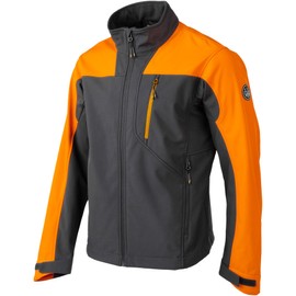 Beretta Men's Daybreak Softshell Outdoor Hiking & Upland Hunting Lightweight Water-Repellent Breathable Mesh Lined Jacket, Charcoal & Orange, X-Large