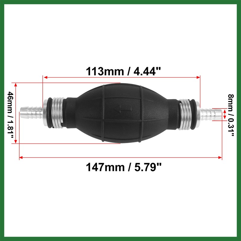 Motoforti 2pcs 8mm 5/16" Rubber Fuel Transfer Vacuum Line Hand
