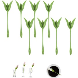 8PCS DIY Rose Napkin Holders, Origami Flower Tools, Made of ABS, Green, Suitable for Romantic Wedding Table Settings and Party Decorations