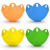 Hatrigo Silicone Egg Poaching Cups with Built-in Ring Standers for