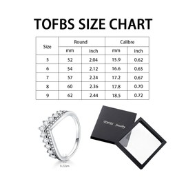 TOFBS Rings for Women Crown V-Shape Rings 925 Sterling Silver Cubic Zirconia Ring Friendship Rings Promise Rings Stackable Thumb Ring Jewellery Gift for Women, Sterling Silver, No Gemstone