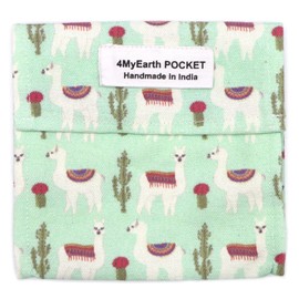 4MyEarth Reusable Cotton Snack Pocket, Llama