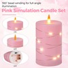 Fanzir Rose Pink Flameless Candles with String Lights Battery Operated