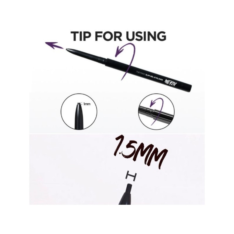 MERZY The First Slim Gel Eyeliner 0.05g, Color:GS6 MOUVE ROSE