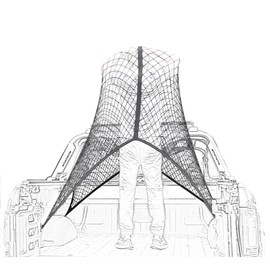 Highly Elastic Cargo Net, Simple Truck Bed Cargo Mesh Organizer, Suitable for Daily Light Loads of Trucks, 4'x4' Stretches to 7'x7' (Single Layer)