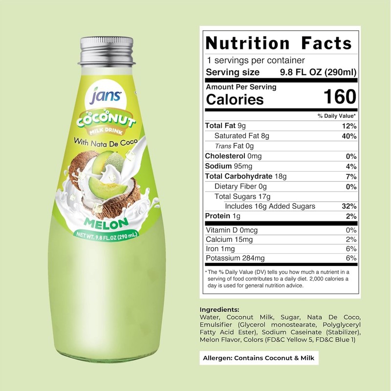JANS - COCONUT MILK DRINK (with NATA DE COCO) MELON