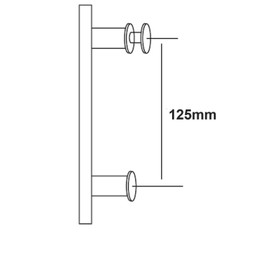 Di Vapor (R 125mm Shower Door Handle | 12.5cm (5 Inches) Hole to Hole | Stainle