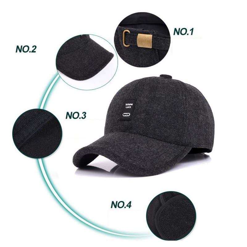 Clape Unisex Winter Caps Baseball Cap Hat with Foldable Earflap
