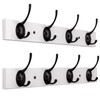 VERTORGAN Coat Hooks Wall Mounted, Wooden Hat Rack with 4