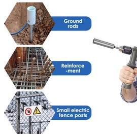 2Pcs Ground Rod Driver 25mm Professional SDS Plus Ground Rod Driver Tool High Hardness Hardware Tool Adapter for Hammer Drill..(Silver,2 Pieces)