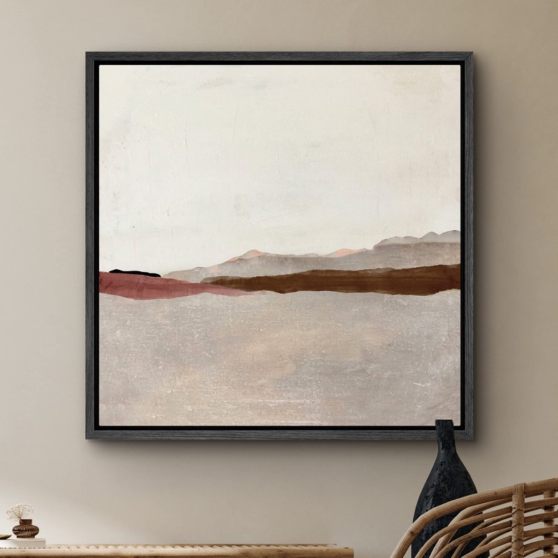 SIGNWIN Framed Canvas Print Wall Art Duotone Tan Brown Pastel