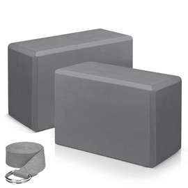 Bloques de Yoga, Bloques de Espuma EVA con Correa de Yoga para Apoyar y Profundizar Posturas, Suaves y Antideslizantes, Ligera, Resistente al Olor y A