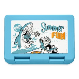Spreadshirt Tom and Jerry Summer Fun with Shark Lunch Box, One Size, Sapphire Blue
